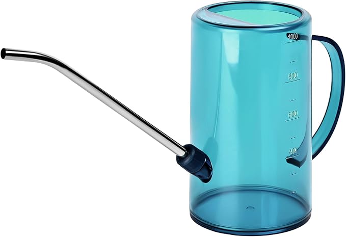 Plastic Watering Can - with Long Spout - 1/4 Gallon - 34 Oz - Sky Blue