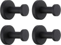 APLusee Matte Black Bath Robe Towel Hook 4 Pack, Stainless Steel Bathroom Coat Hook, Wall Mount