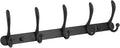 Coat Rack Wall Mounted - 5 Tri Hooks, Heavy Duty, Metal Coat Hook Rail for Coat Hat Towel Purse Robes Mudroom Bathroom Entryway (Black)