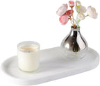 Koville 12"x6" Elegant White Marble Bathroom Tray, Natural Marble Vanity Trays for Home Decor, Stone Perfume Organizer Jewelry Dish for Dresser, Luxury Vanity Tray, Stone Storage Trays
