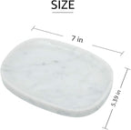 Marble Vanity Tray 7‘’ Decorative Tray Oval Storage Organizer Mini Bathroom Kitchen Dresser Jewelry Dish Ring Holder for Counter, Vanity, Dresser, nightstand or Desk