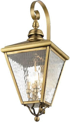 Livex 2036-01 Transitional Four Light Outdoor Wall Lantern from Cambridge Collection Finish, Antique Brass
