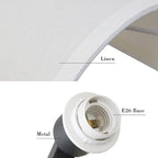 Yosoan White Fabric Cloth Boho Wall Sconce Hallway Fixture Light, 1-Light Vanity Indoor Hardwired Modern Wall Mount Retro Vintage Interior Sconce with Half Moon Shade Lamp for Stairwell Bedroom