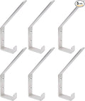 6 Pack Heavy Duty Steel C Style Double Wall Hooks for Indoors and Outdoors - 6 Pack (Brushed Nickel)
