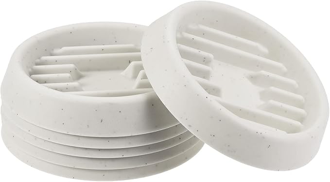 MECCANIXITY Plant Pot Saucer 3.5" Waved Base Plastic Round Flower Drip Tray for Indoor Outdoor, Gray Pack of 6