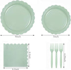 Disposable cutlery set for 16 guests -69 pieces, including 7-inch/9-inch plates, napkins, tablecloths, and forks, suitable for birthdays, weddings, picnics, baby showers, and events