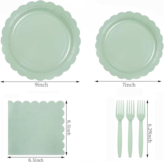 Disposable cutlery set for 16 guests -69 pieces, including 7-inch/9-inch plates, napkins, tablecloths, and forks, suitable for birthdays, weddings, picnics, baby showers, and events