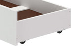 White Wood Underbed Storage Drawers on Wheels - Bedroom Dresser Organizer Shelf - Set of 2 - Perfect for Small Spaces and Storing Clothes - 9 3/8 in. H - Works with Any 9.75 in. and Bed Frame