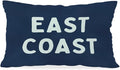 Coastal Throw Pillow Cover 12x20, Navy Blue Preppy East Coast Coquette Decor for Girls Room College Sofa Couch, Trendy Retro Dorm - Navy Blue