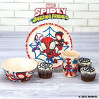 Zak Designs Marvel Spider-Man Dinnerware Set for Kids Includes 8" Plate, 6" Bowl, and 10oz Tumbler, Durable and Sustainable Melamine Bamboo Material (3-Piece Set, Spidey and His Amazing Friends)