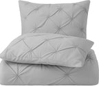 COTTON STICH Pinch Pleated Pillow Shams Set Of 2, Zipper Closure - 600 Thread Count Super Soft Pinch Pillow Shams 100% Egyptian Cotton Decorative Pinch Pleated Bed Pillow Covers Set, Silver Grey 20X36