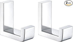 Angle Simple Towel Hooks, SUS 304 Stainless Steel Robe Coat Hooks for Bathroom Wall, Polished Chrome, 2 Pack