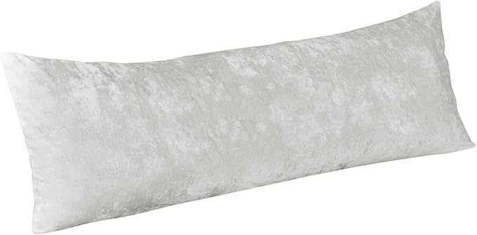 PHF Truly Velvet Zippered Body Pillowcase, No Insert, 1 Pack Ultra Soft Breathable Pillow Sham Cover with Zipper, 20"X 54" Long Luxury Cozy Warm Fuzzy Flannel, Silver Grey