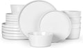 Herogo 18 Pieces Stoneware Dinnerware Dishes Set for 6, Dinner Plates and Bowls Sets, Reactive Glaze, Chip & Crack Resistant, Microwave & Dishwasher Safe, Speckled White
