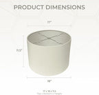 Royal Designs, Inc. HB-610-18EG-2 Shallow Drum Hardback Lamp Shade, 17 x 18 x 11.5, Eggshell, 2-Pack