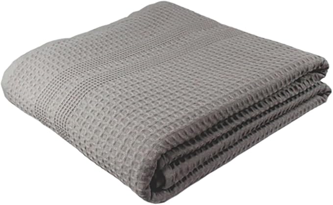 GILDEN TREE Waffle Bath Sheet Large Bath Towels Quick Dry Thin Body Towels, 40x80 Oversized Bath Towels for Adults, Classic Style (Pewter)