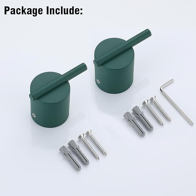 RANDOM Dark Green Towel Hooks for Bathrooms Round Shower Hooks SUS304 Stainless Steel Wall Mount Coat Hooks.96068-8DKG