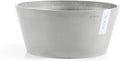 Ecopots Frankfurt Durable Modern Round Indoor/Outdoor Recycled-Based Composite Flower Pot Planter, White Grey, 12"