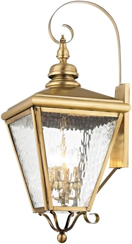 Livex 2036-91 Transitional Four Light Outdoor Wall Lantern from Cambridge Collection in Pwt, Nckl, B/S, Slvr. Finish, Brushed Nickel