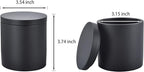 Cotton Swab Holder with Lid, Round Qtip Holder Bathroom Black, Resin Cotton Ball Canister Jar Cosmetics Makeup Countertop Organizer Containers Canister Apothecary Jar, Matte Black