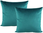 Teal Decor Throw Pillow Covers Soft Solid Square Velvet Decorative Couch Cushion Covers Cozy Pillow Cases Home Decoration for Patio Sofa Bedroom Office Car 18x18 Set of 2