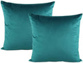 VAKADO 20x20 Inch Teal Velvet Soft Solid Throw Pillow Covers Decorative Square Cushion Cases Home Decor for Couch Sofa Bedroom Car Set of 2