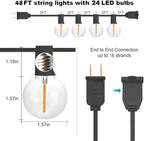SUNTHIN Outdoor String Lights, 192FT(4x48FT) Patio Lights with G40 Shatterproof LED Bulbs, Hanging String Lights for Outside Backyard, Porch, Deck, Party, Garden