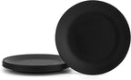 KX-WARE Plastic Plates Set of 8 - Unbreakable and Reusable 9.875 inches Dinner Plates, Black Color | Dishwasher Safe, BPA Free