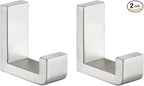 Angle Simple Bathroom Towel Hooks, SUS 304 Stainless Steel Compact Robe Coat Hooks for Wall, Brushed Nickel, 2 Pack