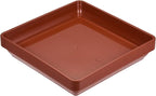 MECCANIXITY Plant Pot Saucer 7 Inch Plastic Square Flower Drip Tray for Indoor Outdoor, Red Pack of 6