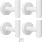 NearMoon Bath Towel Hooks- SUS 304 Stainless Steel Robe Hook Holder, Heavy Duty Coat Hook for Bathroom Livingroom Hotel Kitchen Garage, Wall Mounted- 4 Pack (White)