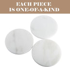 BCS Natural Round Marble Charcuterie and Cutting Boards for Kitchen, 10" Marble Cheese Pastry Board Stone Slab for baking, Pastries, Bread, Chocolate, Candy (Namib Fantasy)