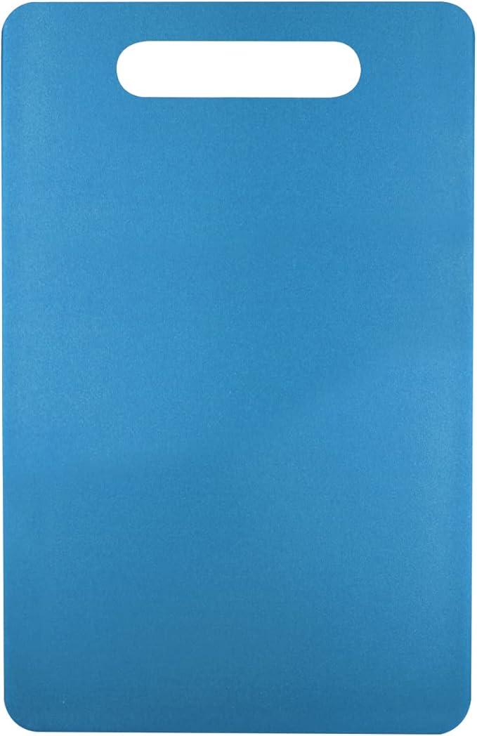 Fotouzy Plastic Utility Cutting Board with Handles, Food Safe PP Material, BPA Free, Dishwasher Safe, Thick Chopping Board, Large Size, Easy Grip Handle, for Kitchen (Blue)