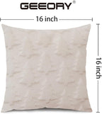 GEEORY Christmas Tree Throw Pillow Covers 16x16 Inch Set of 2, Xmas Winter Soft Plush Faux Fur Wool Decorative Farmhouse Holiday Cushion Case for Home Decoration (Beige) GC004-16