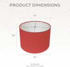 Royal Designs, Inc. HB-610-16RED-2 Shallow Drum Hardback Lamp Shade, 15 x 16 x 10, Red, 2-Pack