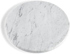 Koville Italian Natural Marble Cutting Board for Kitchen, 11inch Round Hand Crafted Marble Slab for Cheese, Charcuterie, Pastry Board - Wedding Gift, House Warming Gift(Bianco Carrara)