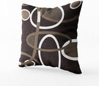 CAPSCEOLL 2PCS Brown White Grey Geometric Circle Decorative Throw Pillow Case 16X16Inch,Home Decoration Pillowcase Zippered Pillow Covers Cushion Cover with Words for Book Lover Worm Sofa Couch
