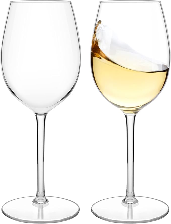 MICHLEY Floating Wine Glasses for Pool 17.5 OZ Unbreakable Tritan Plastic Red Wine Glasses with Stem Ideal for Beach Bar Camping Dishwasher Safe, Set of 2