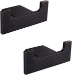 RANDOM Double Towel Hooks for Bathroom Wall Hook Heavy Duty Coat Robe Clothes Towel Sponges Hooks Holder SUS304 Stainless Steel Wall Mount Bathroom Kitchen Accessories 2 Pack Oil Rubbed Bronze