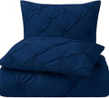 COTTON STICH 20X40 Navy Blue Pinch Pleated Pillow Shams Set of 2, Zipper Closure Hotel Quality 100% Egyptian Cotton 600 Thread Count Gorgeous Decorative Pinch King Pillow Sham Set
