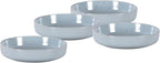HomeVss, Nordic Shape Rising Rim Stoneware 20pc Dinnerware Set, Matte Light Blue with Speckled Finished Effect