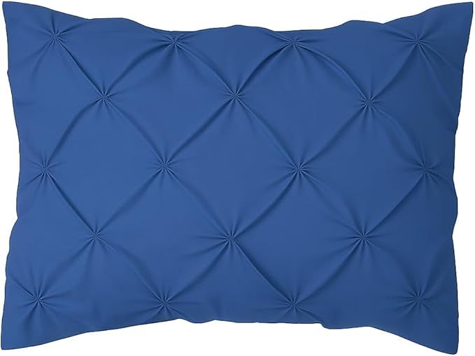COTTON STICH King Pillow Shams Set of 2, Zipper Closure, New Blue Pinch Pleated Pillow Shams 20x36 Pillow Covers Hotel Quality 100% Egyptian Cotton 600 Thread Count Gorgeous Decorative