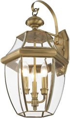 Livex Lighting 2351-07 Monterey 3 Light Outdoor Bronze Finish Solid Brass Wall Lantern with Clear Beveled Glass