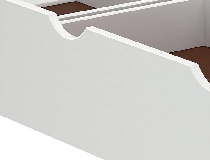 White Wood Underbed Storage Drawers on Wheels - Bedroom Dresser Organizer Shelf - Set of 2 - Perfect for Small Spaces and Storing Clothes - 9 3/8 in. H - Works with Any 9.75 in. and Bed Frame