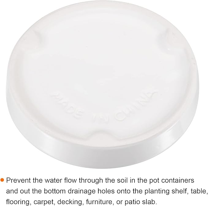 MECCANIXITY Plant Pot Saucer 11.5cm Ceramic Round Flower Drip Tray for Indoor Outdoor, White Pack of 2