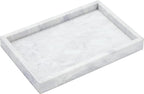 Real Natural Marble Vanity Tray, Genuine Marble Storage Tray for Cosmetics/Jewelry, Non-Resin/Non-Ceramic, Dresser Organizer Tray, Bathroom Tray, Home Decor, Kitchen, Coffee Table, 12 x 8 inch