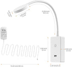 Touch Dimmable LED Bedside Wall Mounted Reading Lamp for Bedroom Nightstand, 4 Brightness Levels (100%- 70%- 35%- 15%), 120° Wide Angle Neutral White Lighting, with 5V2A USB Output Port