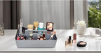 New Plastic Portable Makeup Organizer Caddy Tote Divided Basket Bin with Handle, for Bathroom Storage - Holds Blush Makeup Brushes, Made In USA (Orion Gray)