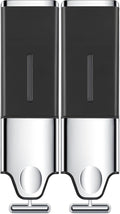 2-in-1 Quadrate Dispensers for The Shower,Shower soap Dispenser,Conditioner Dispenser, Shampoo Dispenser,No Drilled Wall Mounted Distributor,Hotel,Bathroom,Home (Double, Black)
