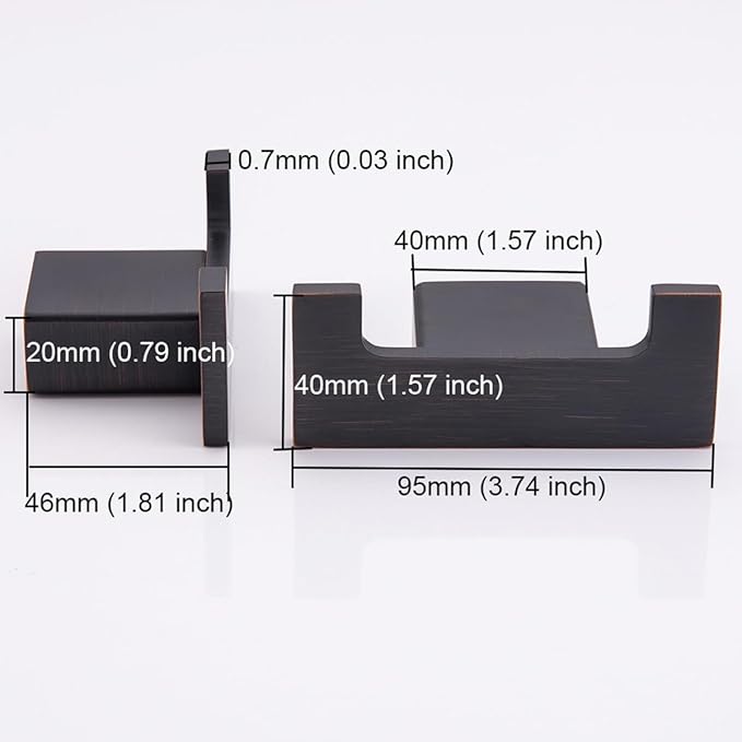 RANDOM Double Towel Hooks for Bathroom Wall Hook Heavy Duty Coat Robe Clothes Towel Sponges Hooks Holder SUS304 Stainless Steel Wall Mount Bathroom Kitchen Accessories 2 Pack Oil Rubbed Bronze